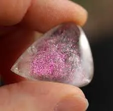 Кварц «Розовый огонь» («Pink fire quartz»), с включениями ковеллина (сульфида ме… — фото 2
