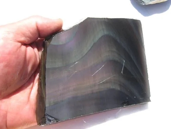 Обсидиан «Oregon Rainbow Aurora Borealis» («Rainbow Sheen Obsidian»), из Гласс-Б… — фото 7