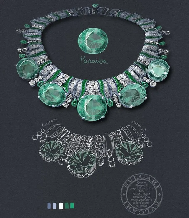 Колье Bulgari коллекции Magnifica "Mediterranean Queen" с пятью турмалинами Пара… — фото 3