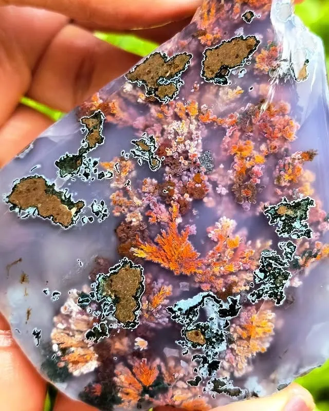 Перистый «гранатовый» агат («Persian pomegranate plume agate»), из Ferdows, Иран — фото 5
